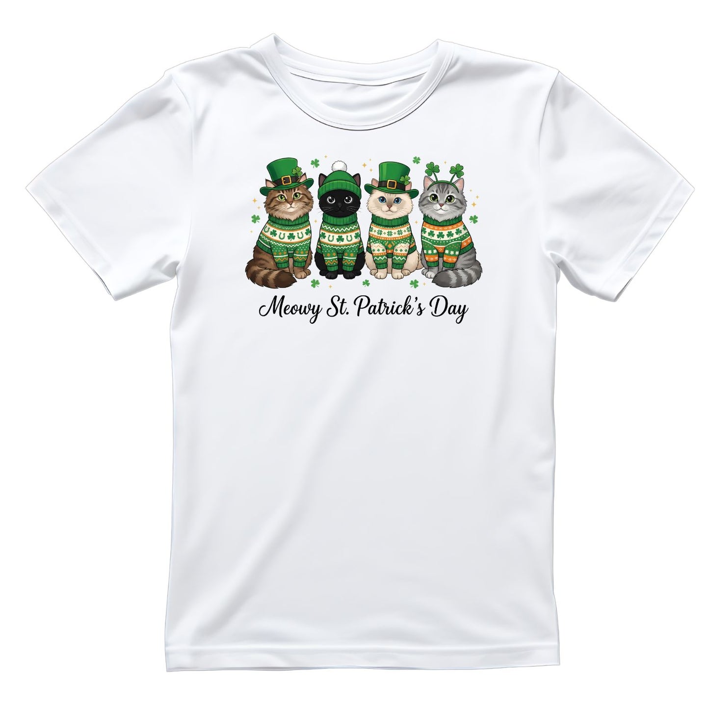 Festive Cats Meowy St. Patrick’s Day T-shirt | St Patrick’s Day T-shirt | St. Paddy’s.