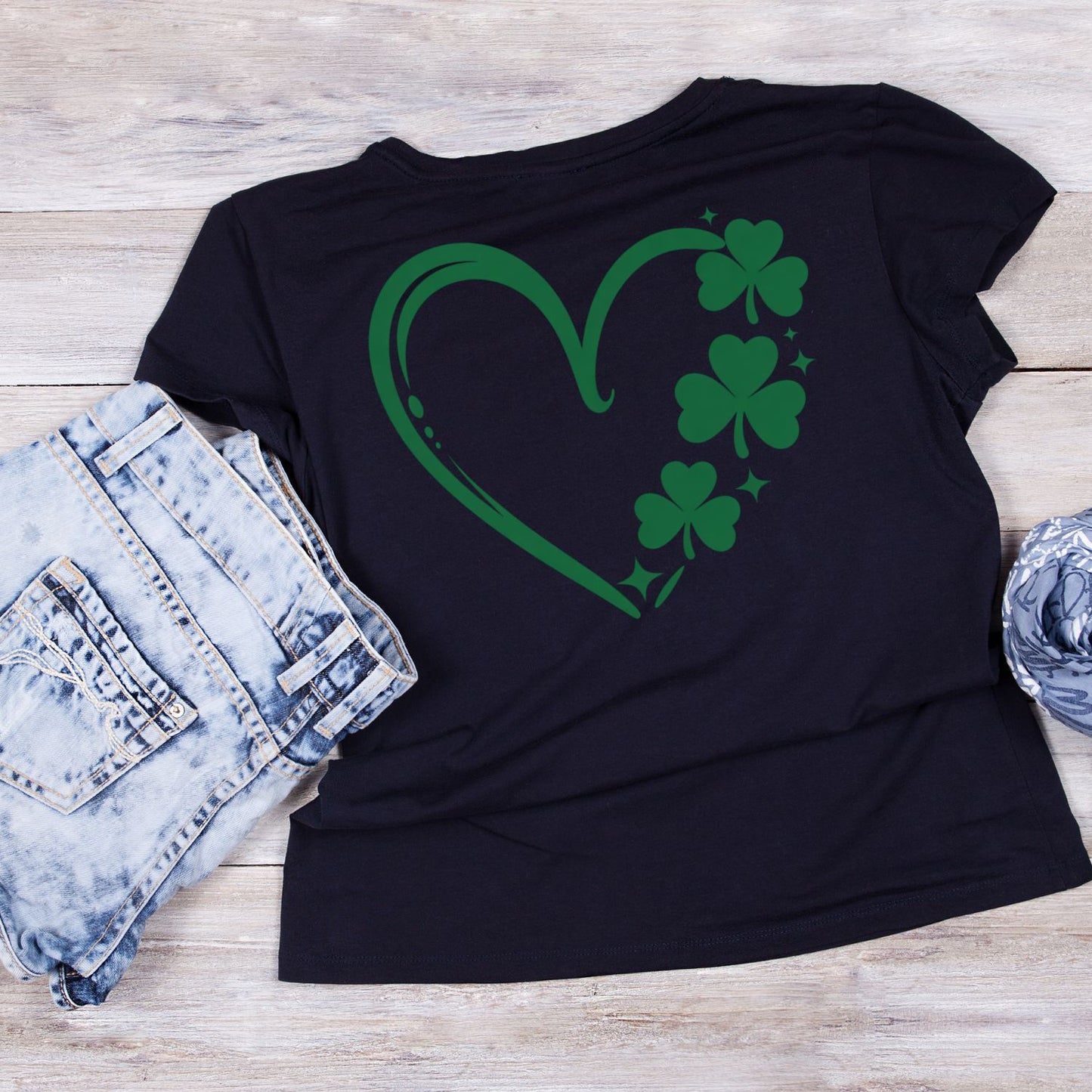 (Shamrock Hear St. Patrick’s Day T-shirt | St Patrick’s Day T-shirt | Shamrock | Graphic Tee | Printed Shirt | St. Paddy’s