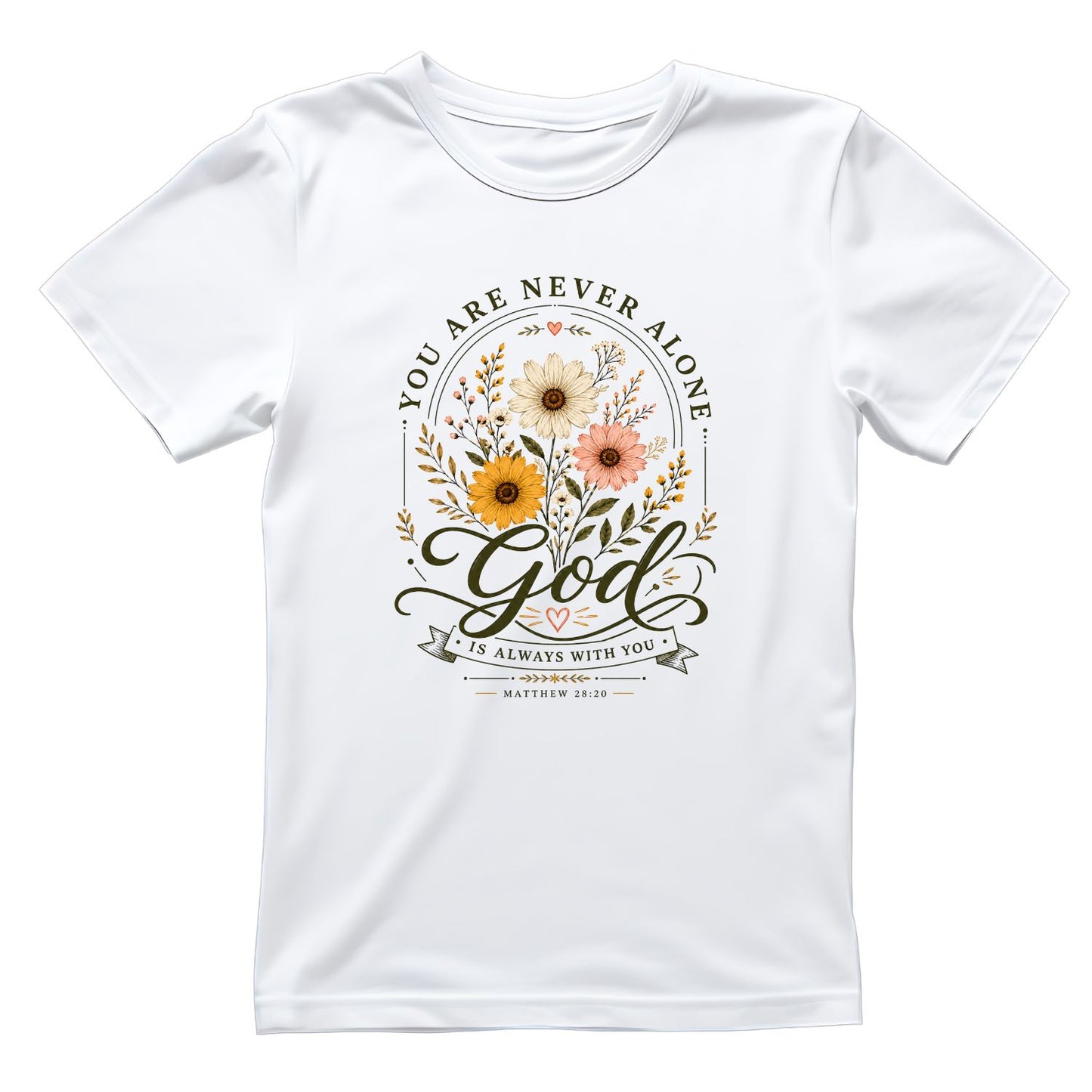 You Are Never Alone God Is Always With You T-Shirt | Faith Graphic Tee | Shirt