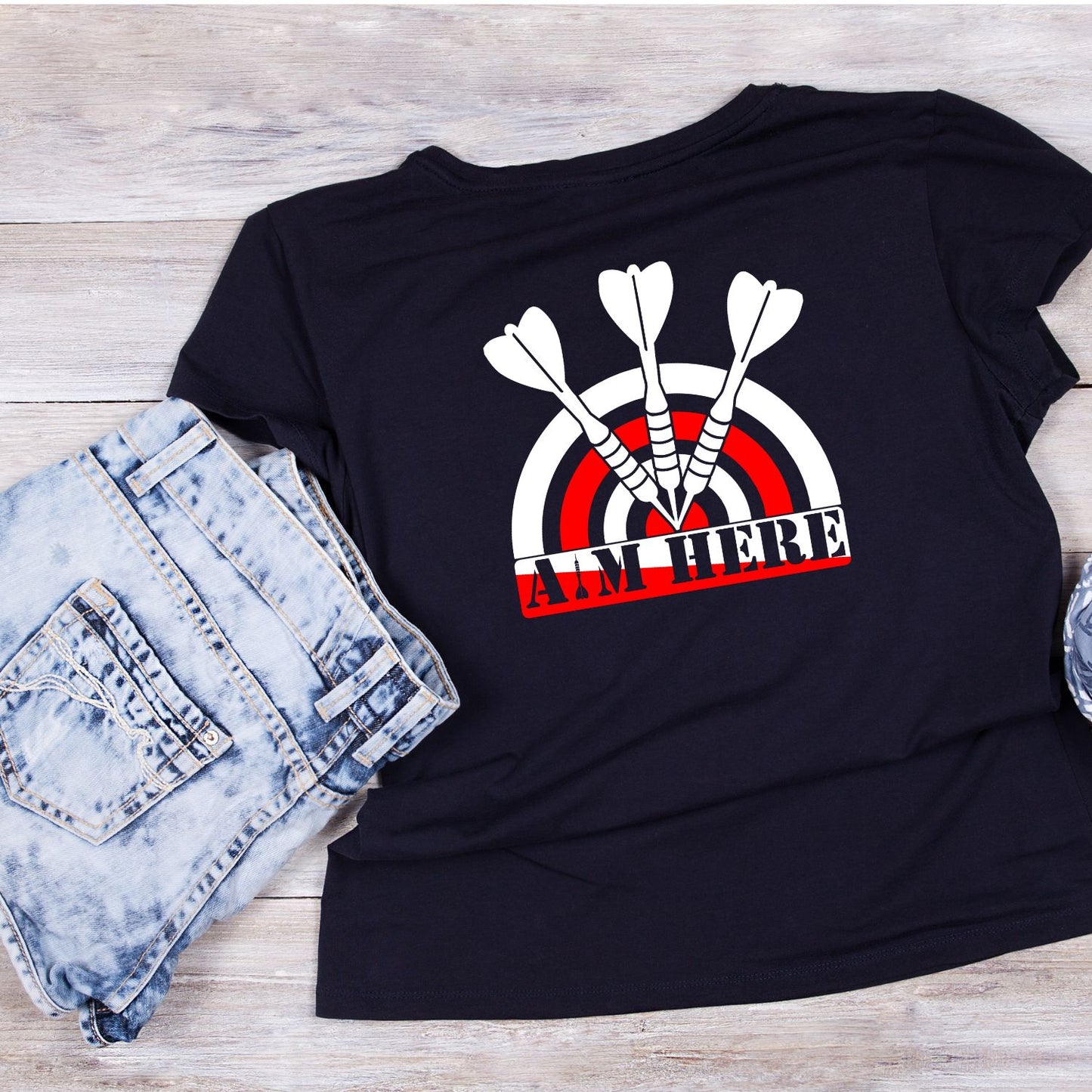 Aim Here T-Shirt | Darts Graphic Tee | Sports Shirt