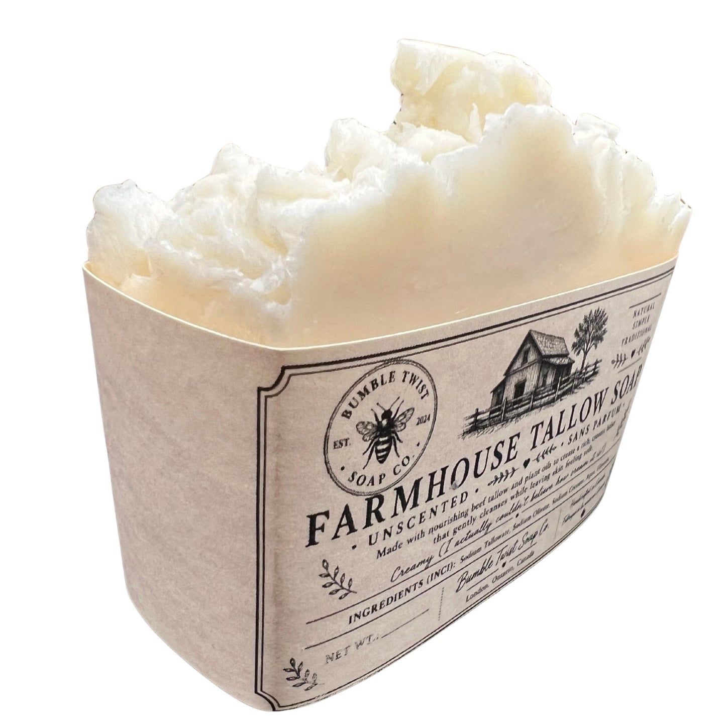 Unscented Farmhouse Tallow Soap