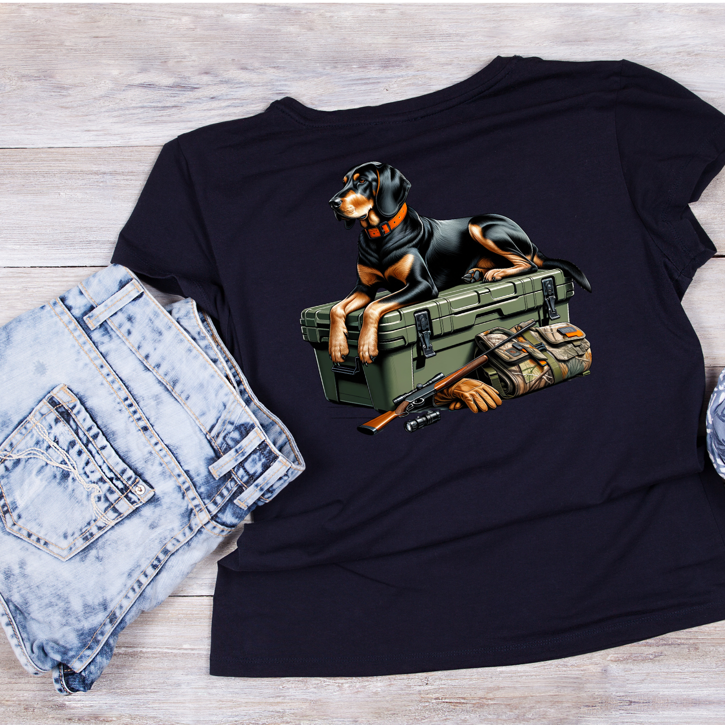 Black & Tan Coonhound Hunting Dog T-shirt | Graphic Tee | Printed Shirt | Animal Lover | Dogs | Rifle Hunting | Hunting Season | Outdoor Sportsman | Sporting Dog