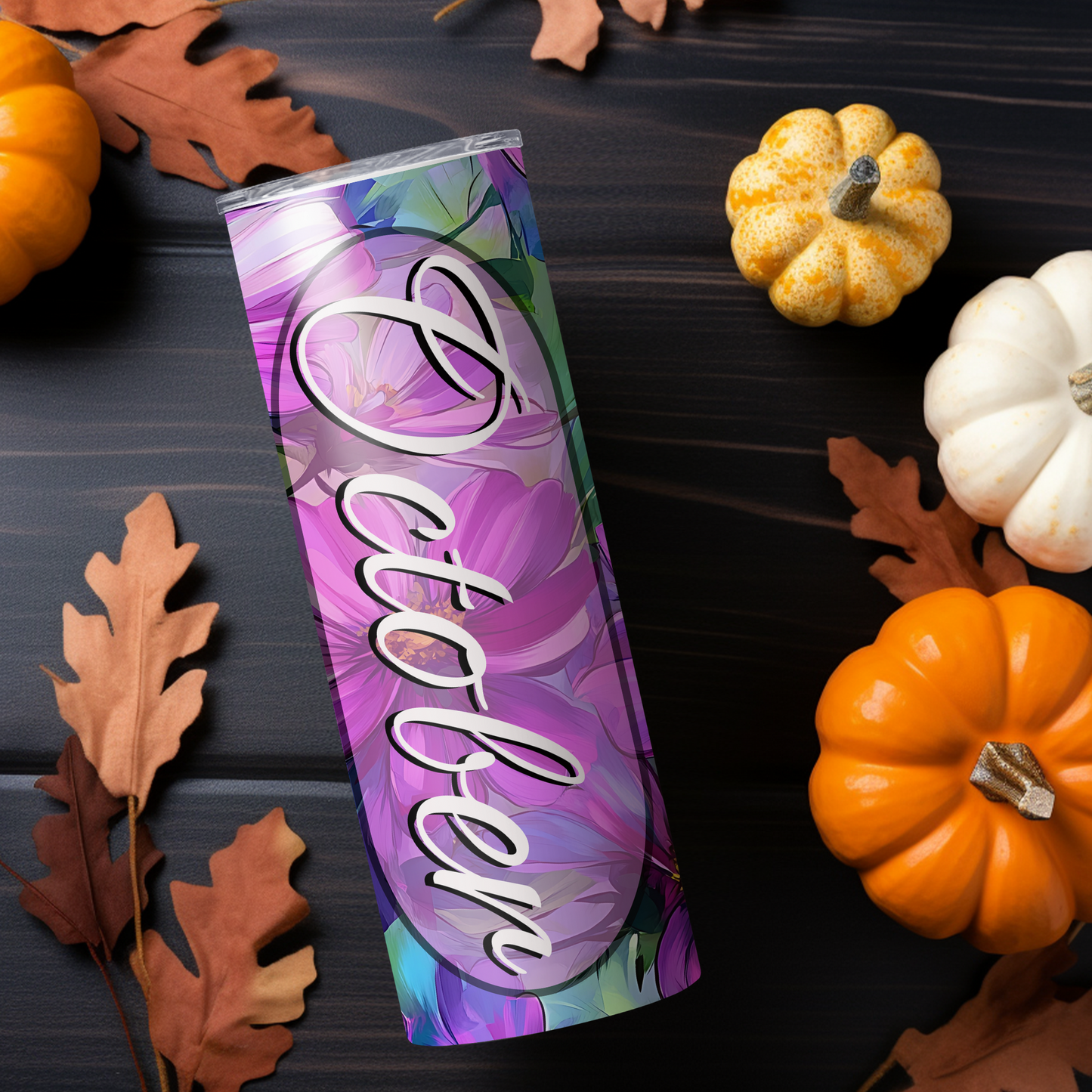 October Cosmo Floral Birthday Tumbler