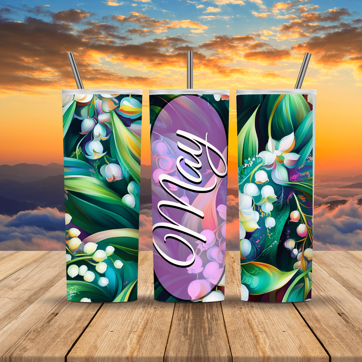 May Floral Hot/Cold Tumbler Lily of the Valley