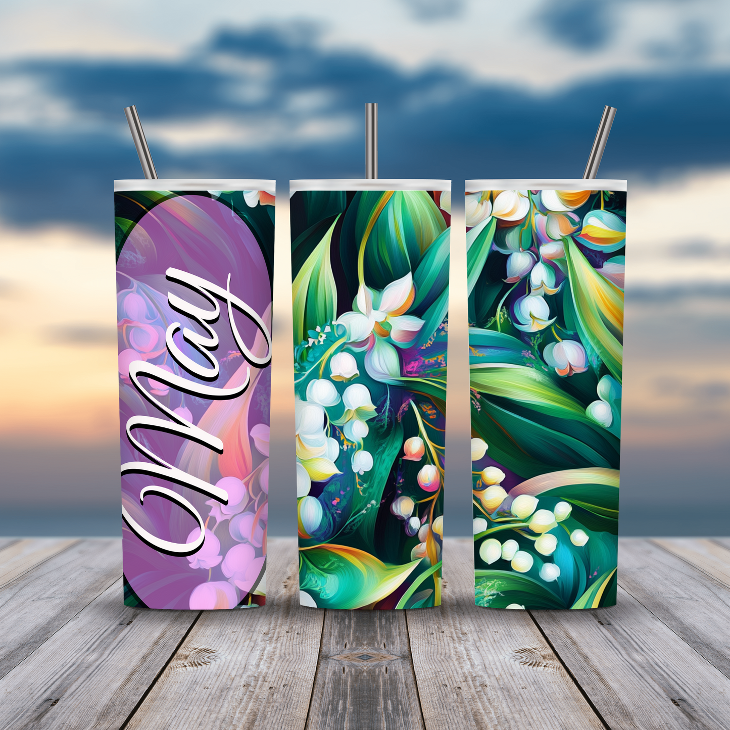 May Floral Hot/Cold Tumbler Lily of the Valley