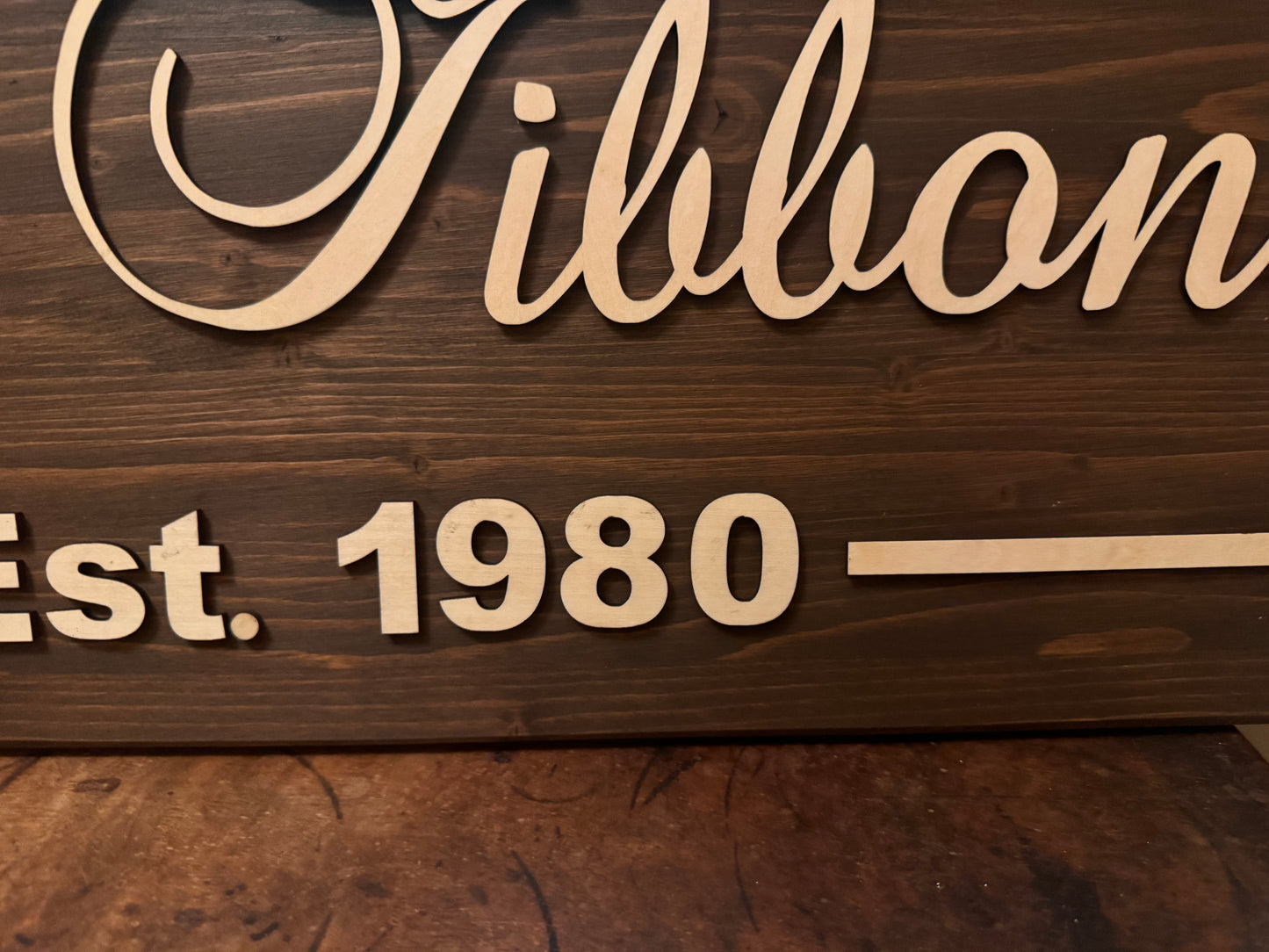 Custom Family Name Wood Sign - 3/4'' Pine | Free Ornament Gift