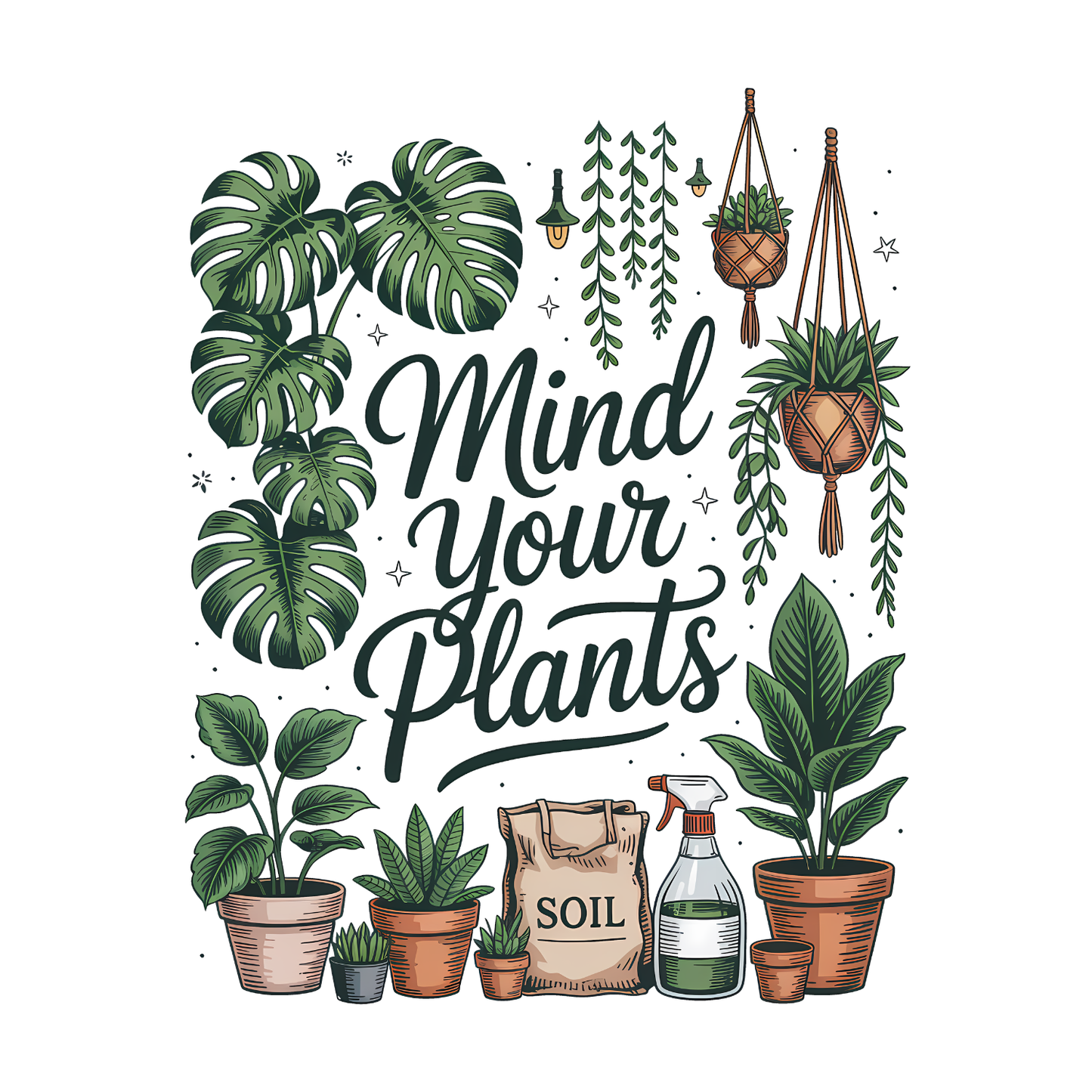Mind Your Plants T-Shirt| Funny Campfire | Gardening Graphic Tee | Printed Shirt | Nature Lover