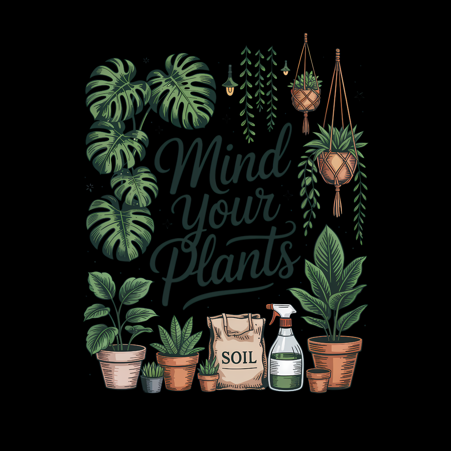 Mind Your Plants T-Shirt| Funny Campfire | Gardening Graphic Tee | Printed Shirt | Nature Lover