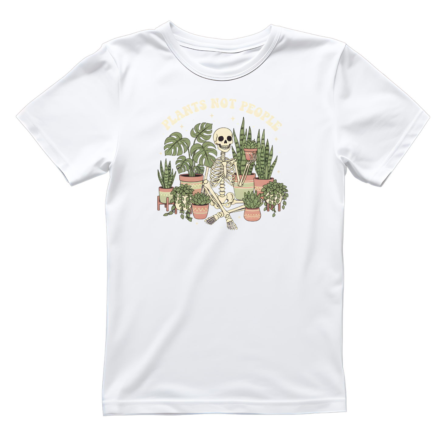 Plants Not People Skeleton T-Shirt | Gardening Graphic Tee | Printed Shirt | Nature Lover