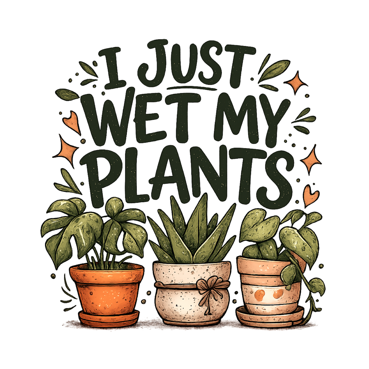 I Just Wet My Plants T-Shirt | Gardening Graphic Tee | Printed Shirt | Nature Lover