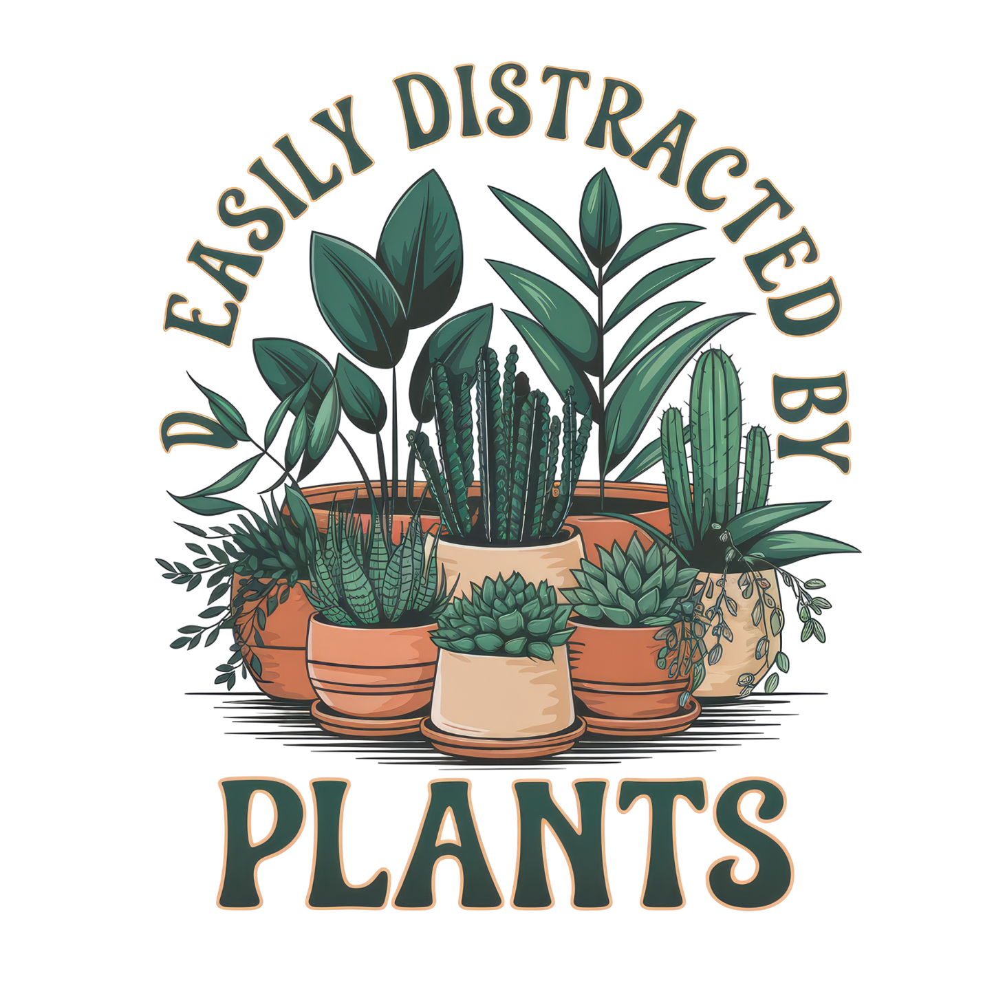 Easily Distracted By Plants T-Shirt | Gardening Graphic Tee | Printed Shirt | Nature Lover
