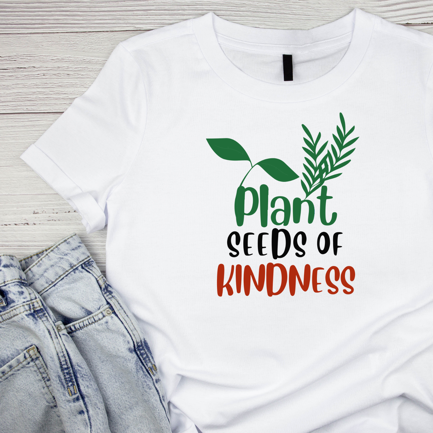 Plant Seeds Of Kindness T-Shirt | Gardening Graphic Tee | Succulent Printed Shirt | Nature Lover