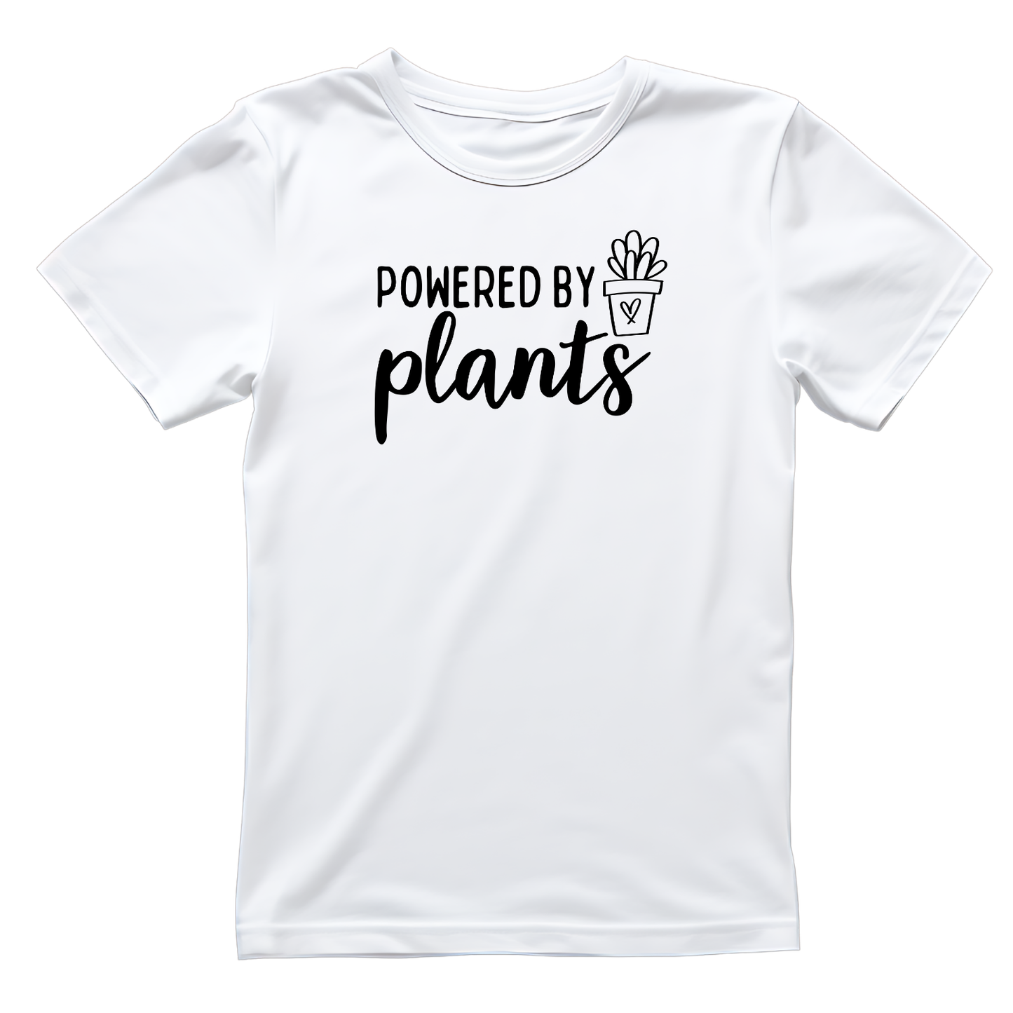 Powered By Plants T-Shirt | Gardening Graphic Tee | Succulent Printed Shirt | Nature Lover