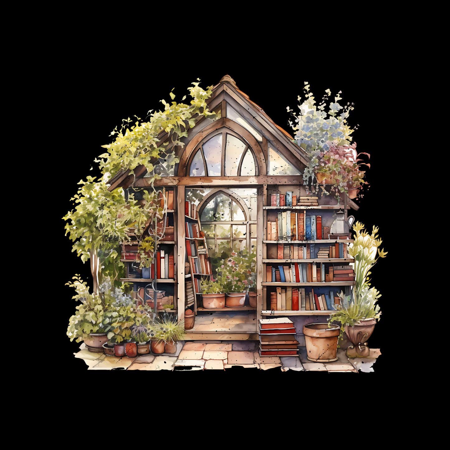 The Secret Garden Library T-Shirt | Gardening Graphic Tee | Printed Shirt | Nature Lover