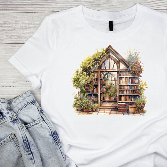 The Secret Garden Library T-Shirt | Gardening Graphic Tee | Printed Shirt | Nature Lover