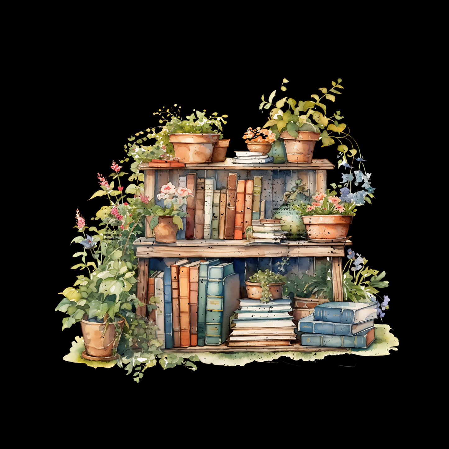 The Botanical Bookshelf T-Shirt | Gardening Graphic Tee | Printed Shirt | Nature Lover