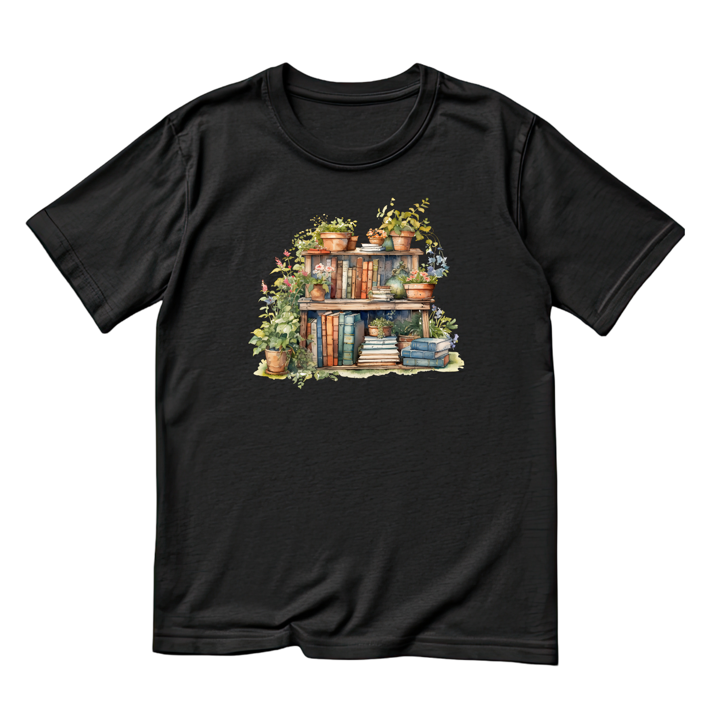 The Botanical Bookshelf T-Shirt | Gardening Graphic Tee | Printed Shirt | Nature Lover