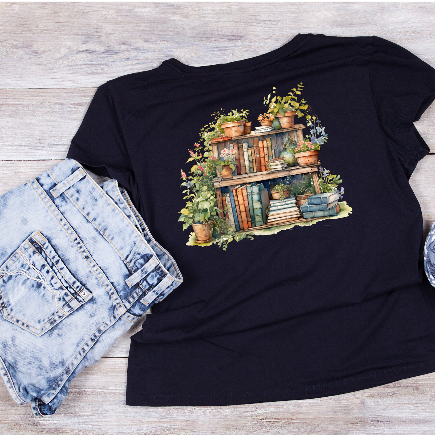 The Botanical Bookshelf T-Shirt | Gardening Graphic Tee | Printed Shirt | Nature Lover