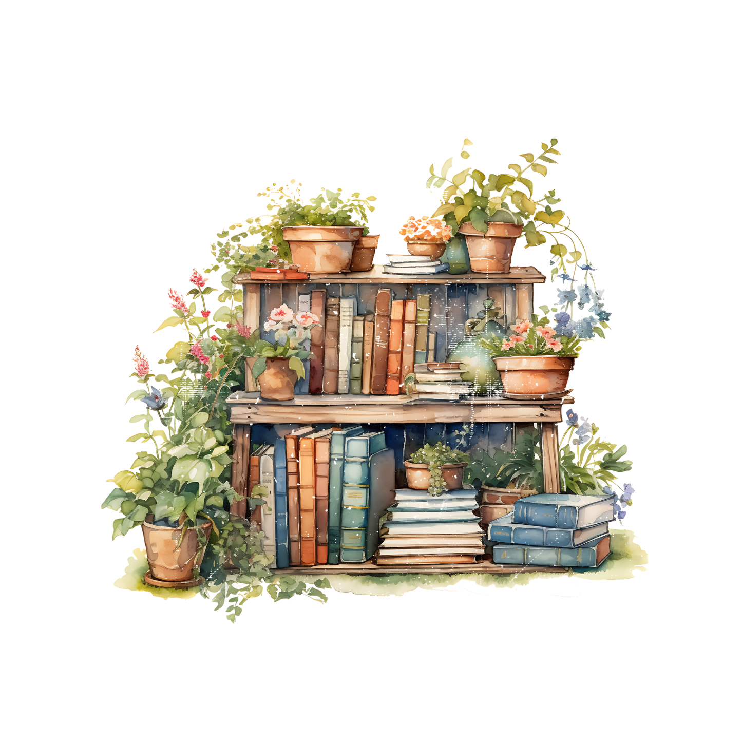 The Botanical Bookshelf T-Shirt | Gardening Graphic Tee | Printed Shirt | Nature Lover