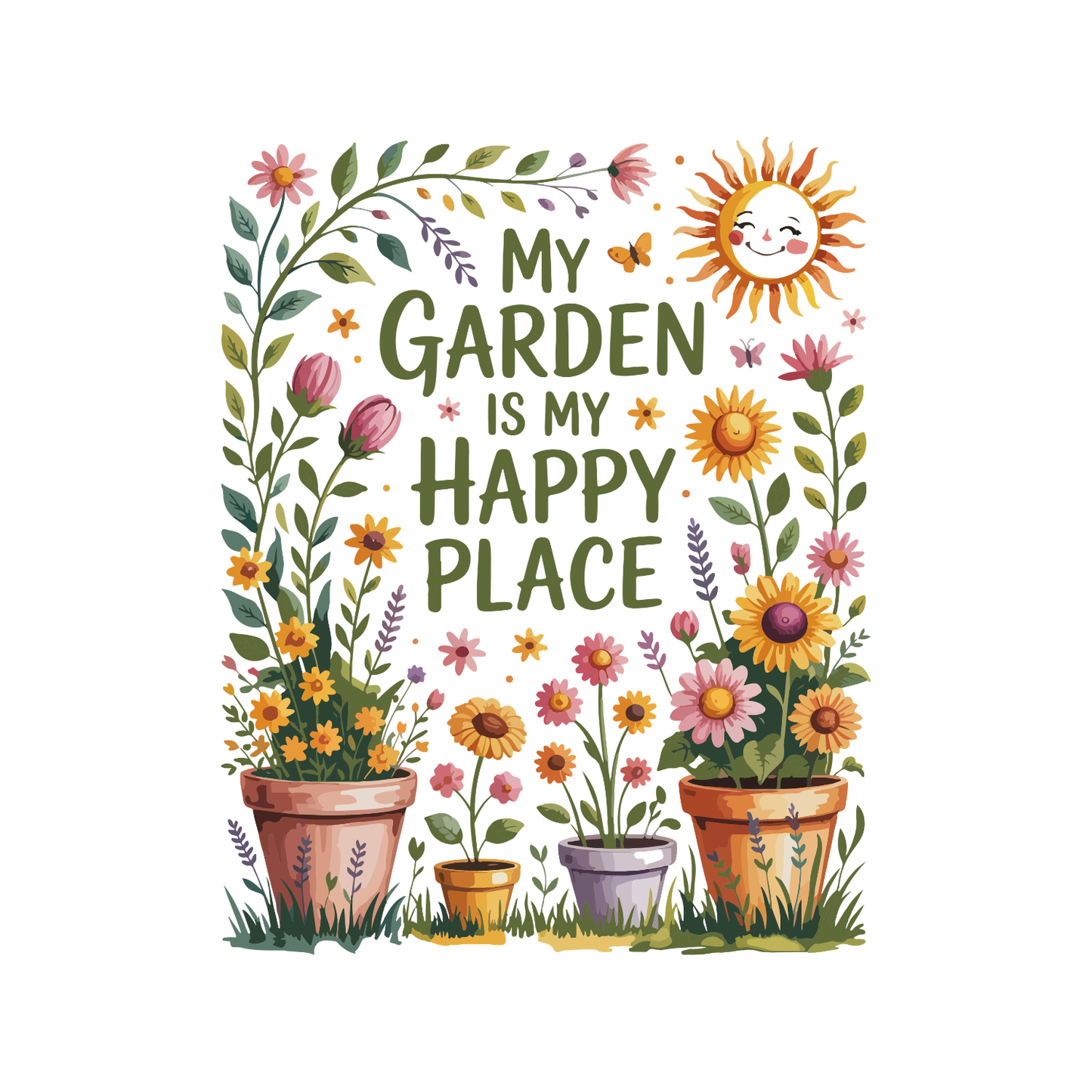 My Garden Is My Happy Place T-Shirt | Gardening Graphic Tee | Printed Shirt | Nature Lover