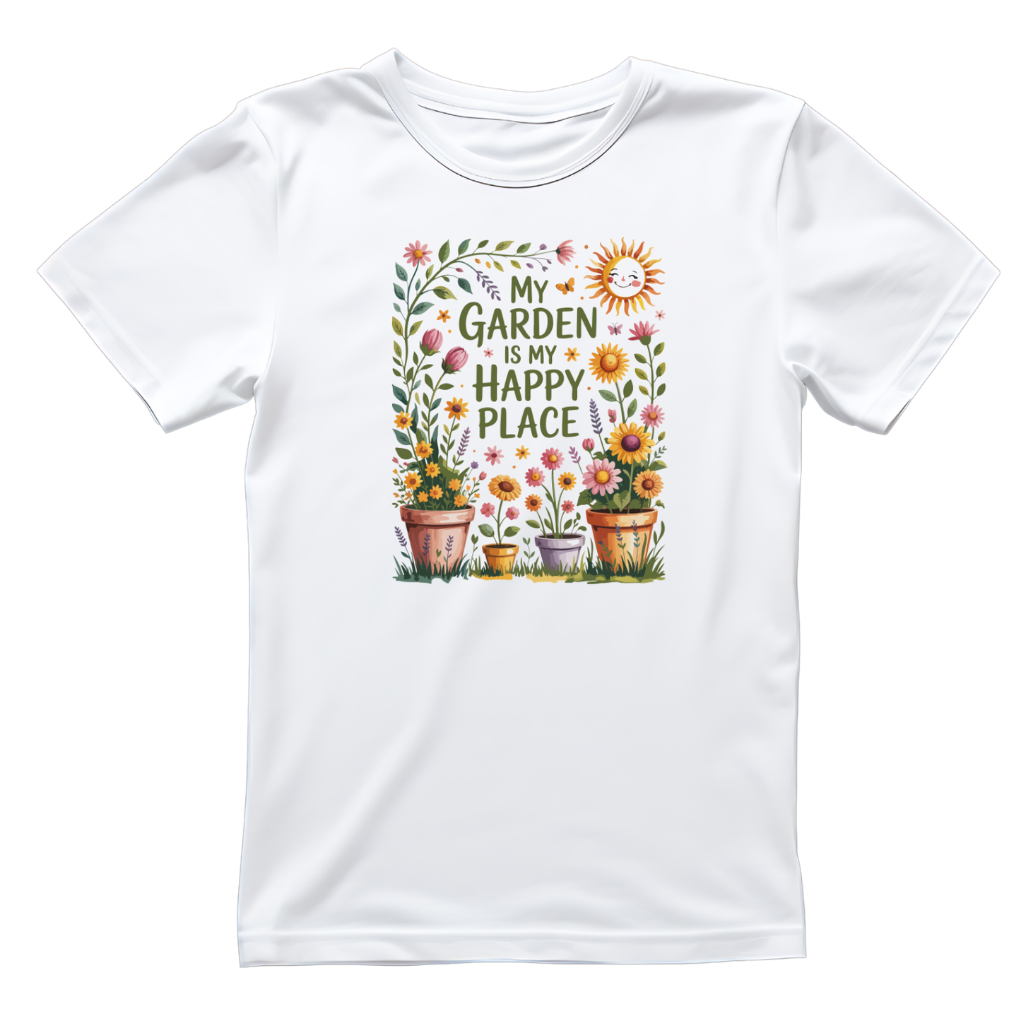 My Garden Is My Happy Place T-Shirt | Gardening Graphic Tee | Printed Shirt | Nature Lover