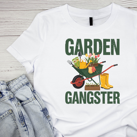 Garden Gangster T-Shirt | Gardening Graphic Tee | Printed Shirt | Nature Lover