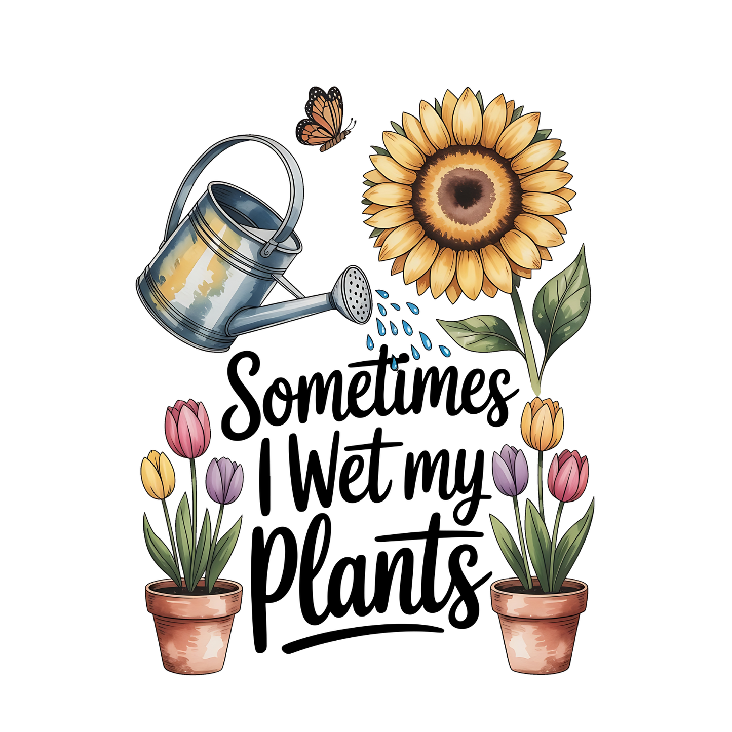 Sometimes I Wet My Plants T-Shirt | Graphic Tee | Gardening Printed Shirt | Plants Nature Lover |