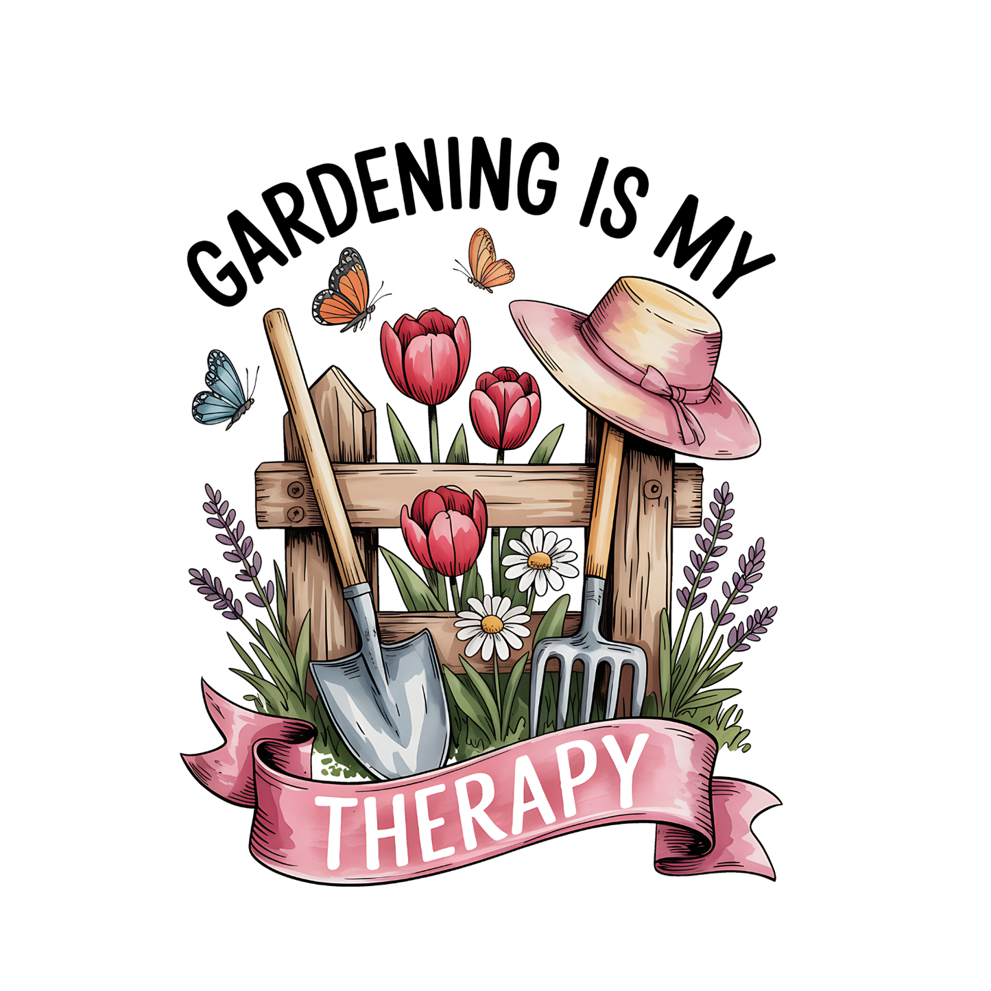Gardening Is My Therapy Floral T-Shirt | Graphic Tee | Gardening Printed Shirt | Plants Nature Lover |