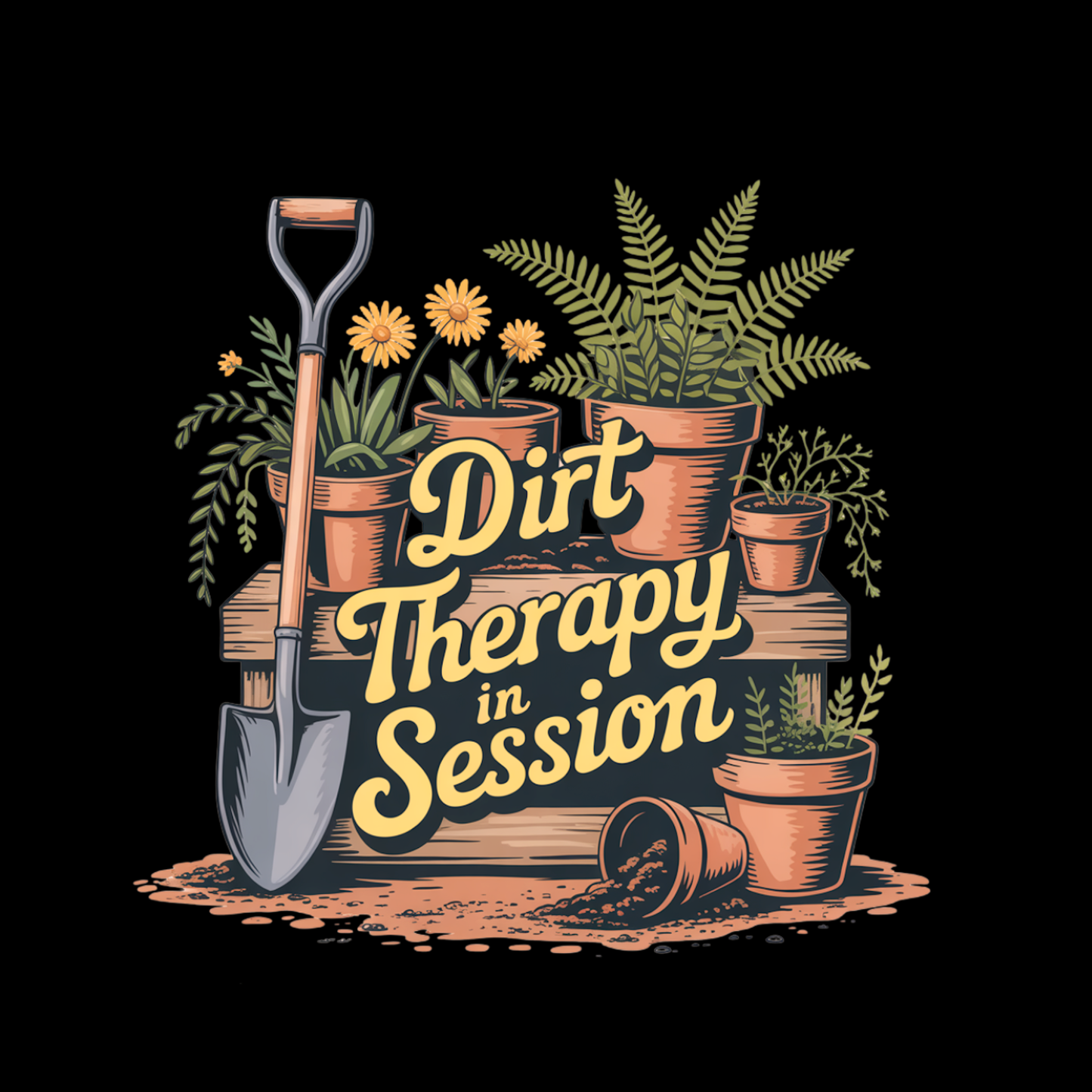 Dirt Therapy In Session T-Shirt | Gardening Graphic Tee | Printed Shirt | Nature Lover