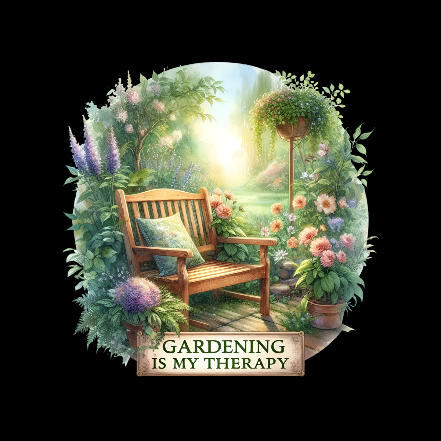 Gardening Is My Therapy Scene T-Shirt | Gardening Graphic Tee | Printed Shirt | Nature Lover