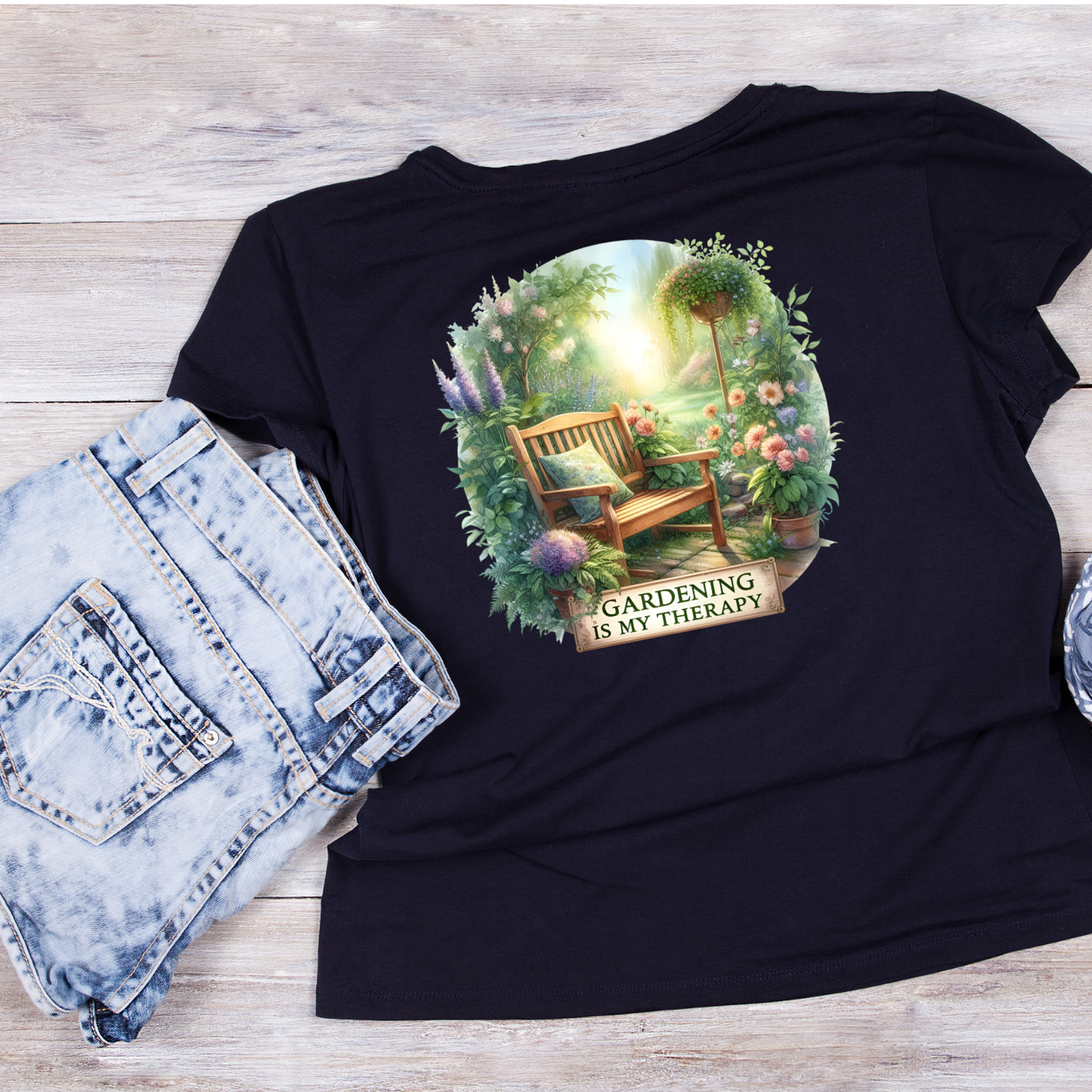 Gardening Is My Therapy Scene T-Shirt | Gardening Graphic Tee | Printed Shirt | Nature Lover