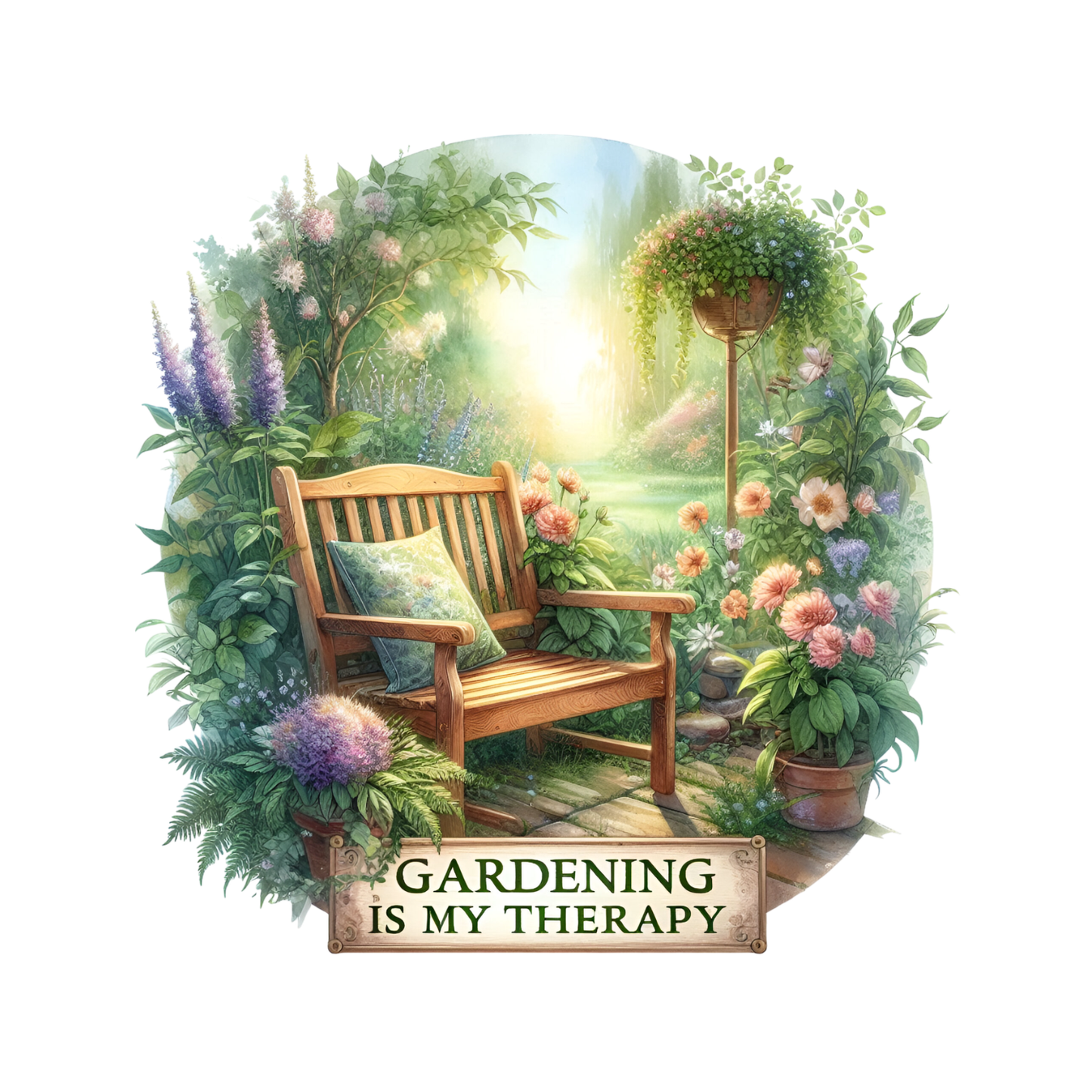 Gardening Is My Therapy Scene T-Shirt | Gardening Graphic Tee | Printed Shirt | Nature Lover