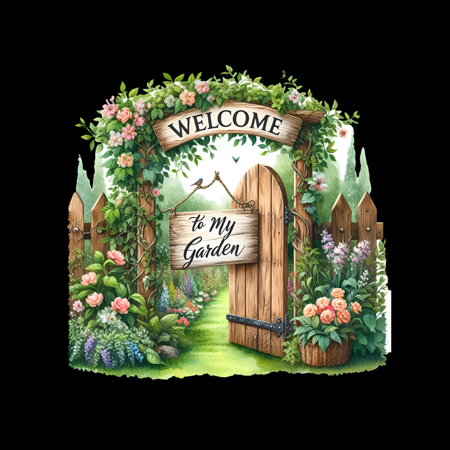 Welcome To My Garden Scene T-Shirt | Gardening Graphic Tee | Printed Shirt | Nature Lover