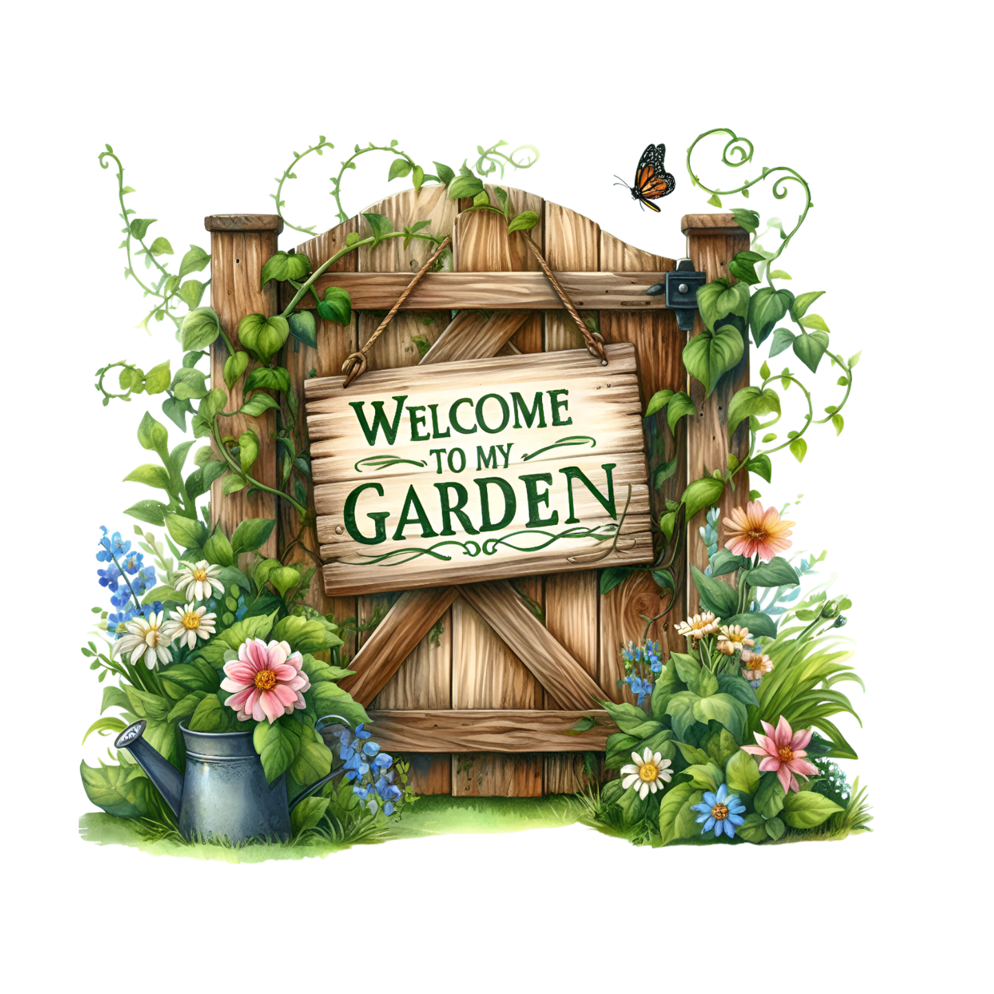 Welcome To My Garden Gate T-Shirt | Gardening Graphic Tee | Printed Shirt | Nature Lover
