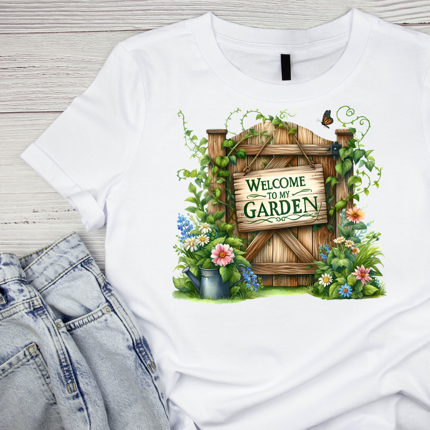 Welcome To My Garden Gate T-Shirt | Gardening Graphic Tee | Printed Shirt | Nature Lover