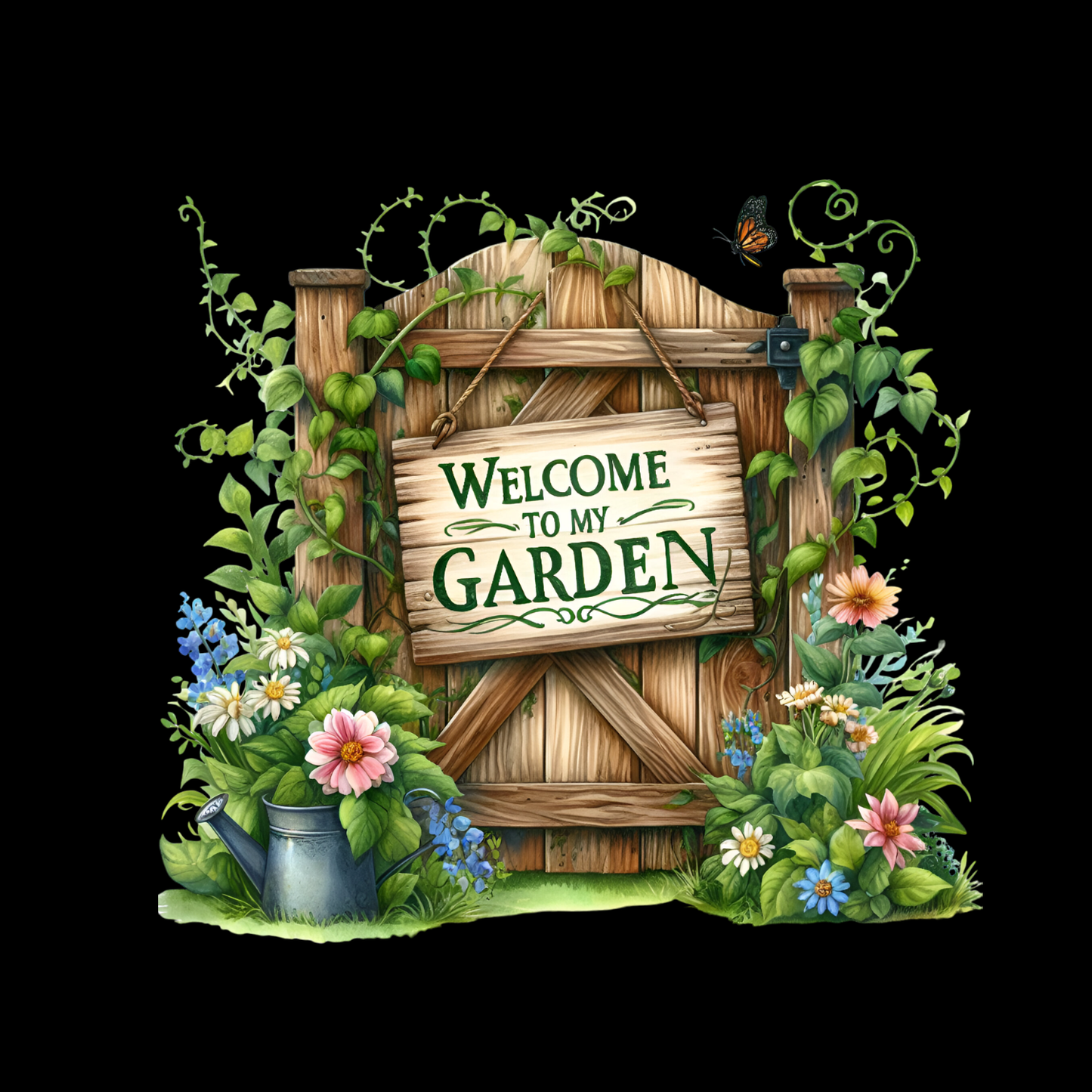 Welcome To My Garden Gate T-Shirt | Gardening Graphic Tee | Printed Shirt | Nature Lover
