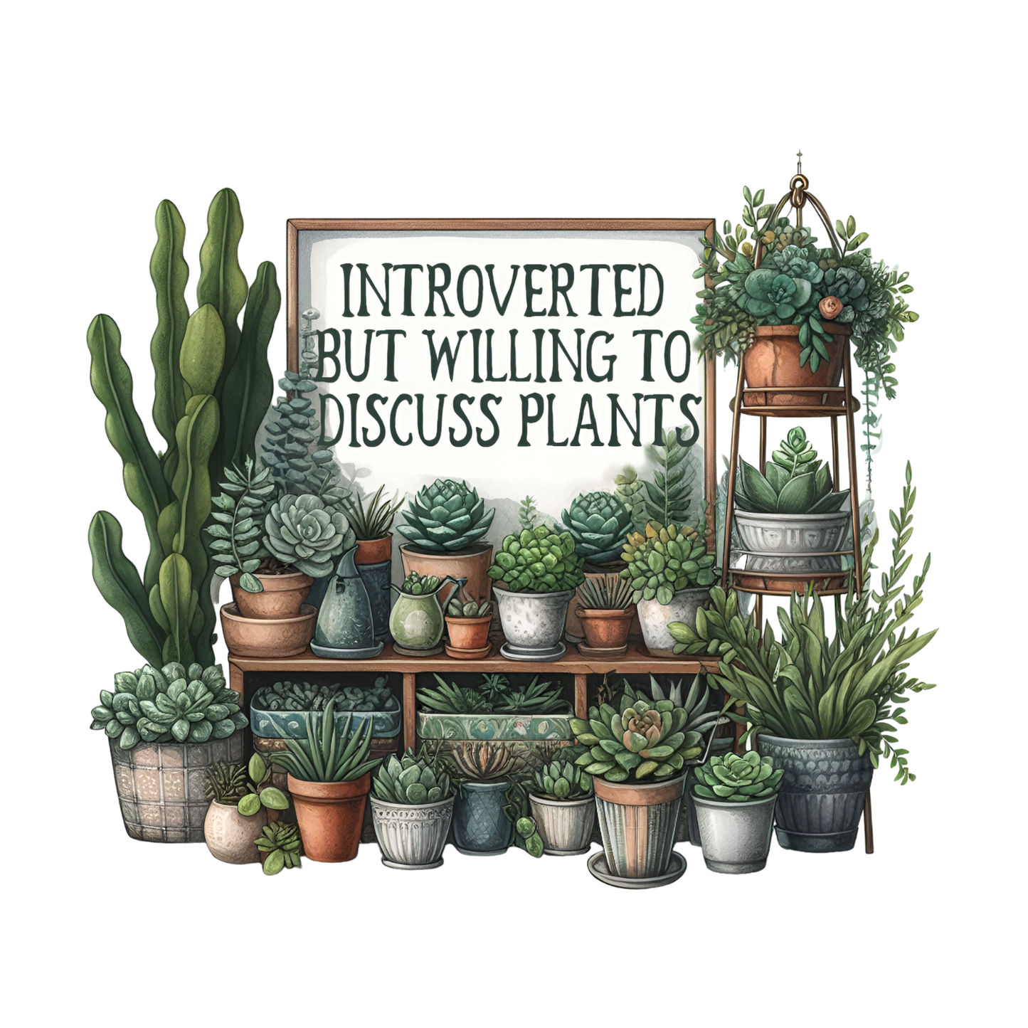 Introverted But Willing To Discuss Plants T-Shirt | Gardening Graphic Tee | Printed Shirt | Nature Lover