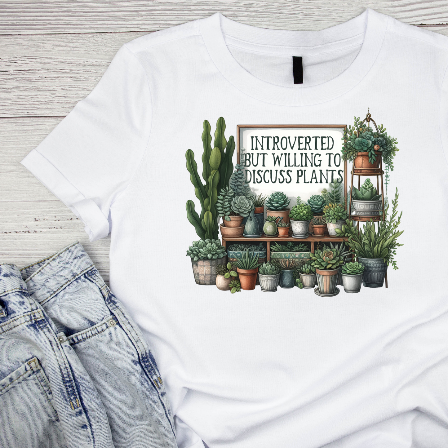 Introverted But Willing To Discuss Plants T-Shirt | Gardening Graphic Tee | Printed Shirt | Nature Lover