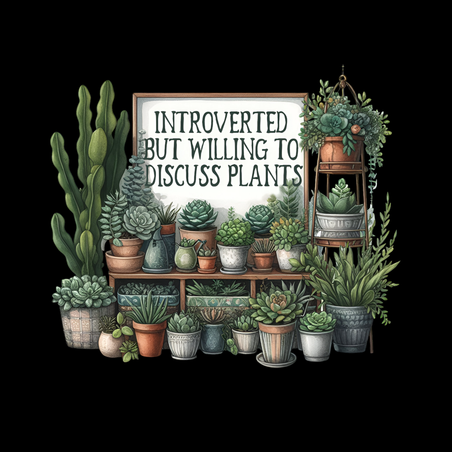 Introverted But Willing To Discuss Plants T-Shirt | Gardening Graphic Tee | Printed Shirt | Nature Lover