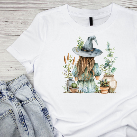 Gardening Witch T-Shirt | Gardening Graphic Tee | Printed Shirt | Nature Lover