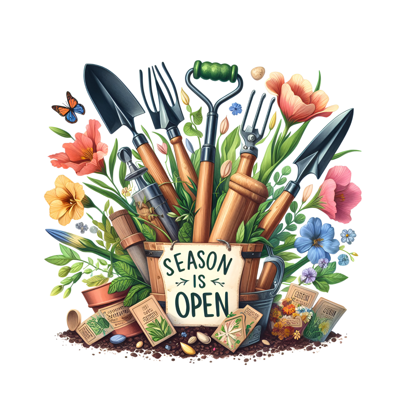 Season Is Open T-Shirt | Gardening Graphic Tee | Printed Shirt | Nature Lover