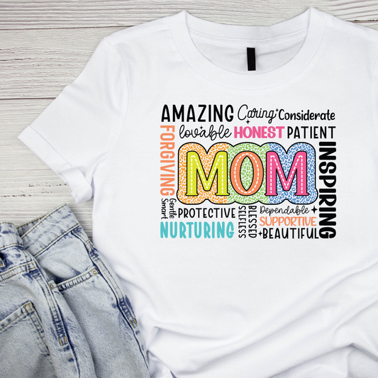 Mom Amazing Caring Honest … T-shirt | Mama Graphic Tee | Mommy Printed Shirt | Mother’s Day | Birthday