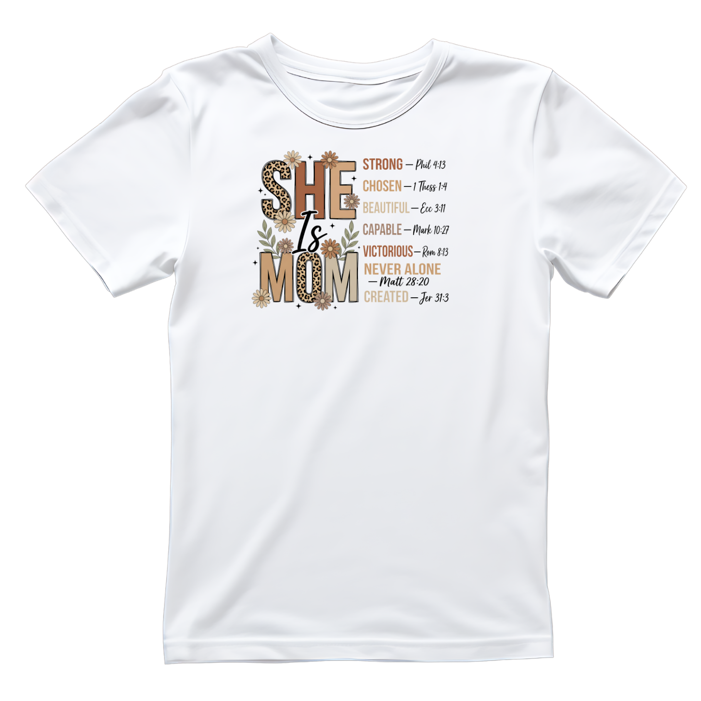 She is Mom Strong Chosen Beautiful   T-shirt | Mama Graphic Tee | Mommy Printed Shirt | Mother’s Day | Birthday | Religious