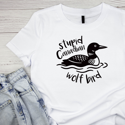 Stupid Canadian Wolf Bird Heated Rivalry T-shirt | Hockey Graphic Tee | Printed Shirt |
