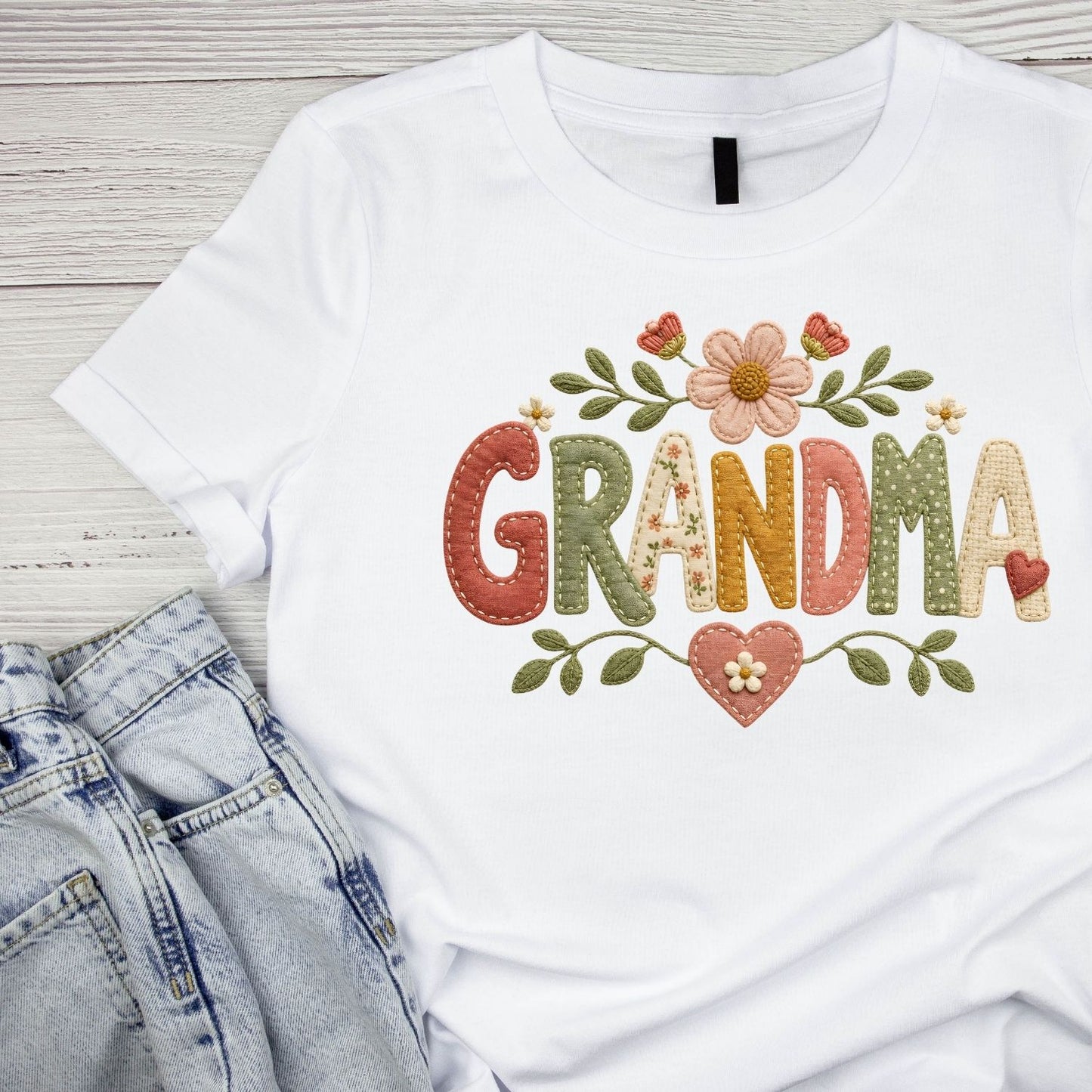 Grandma Knit-look Design T-Shirt | Graphic Tee | Grams Shirt