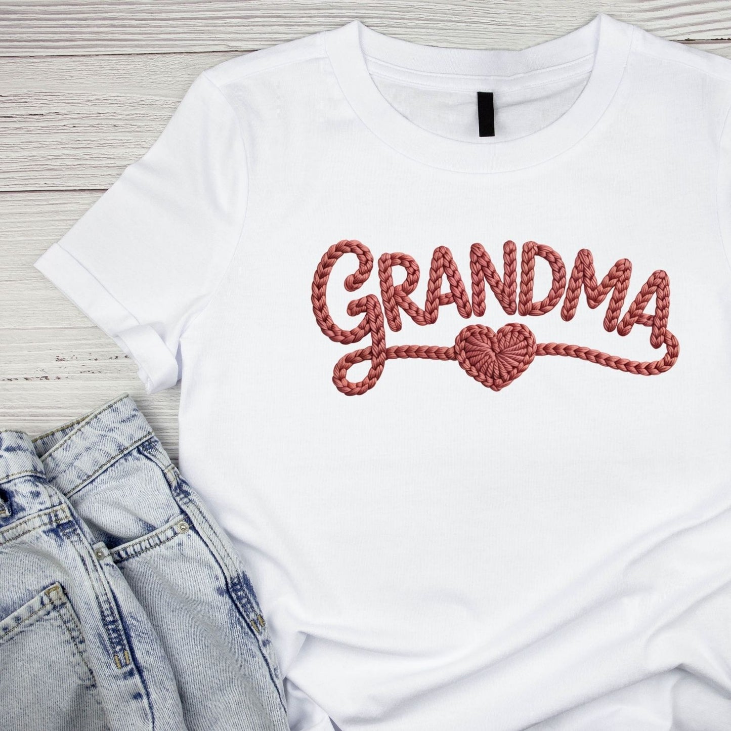 Grandma Knit-look Design T-Shirt | Graphic Tee | Grams Shirt