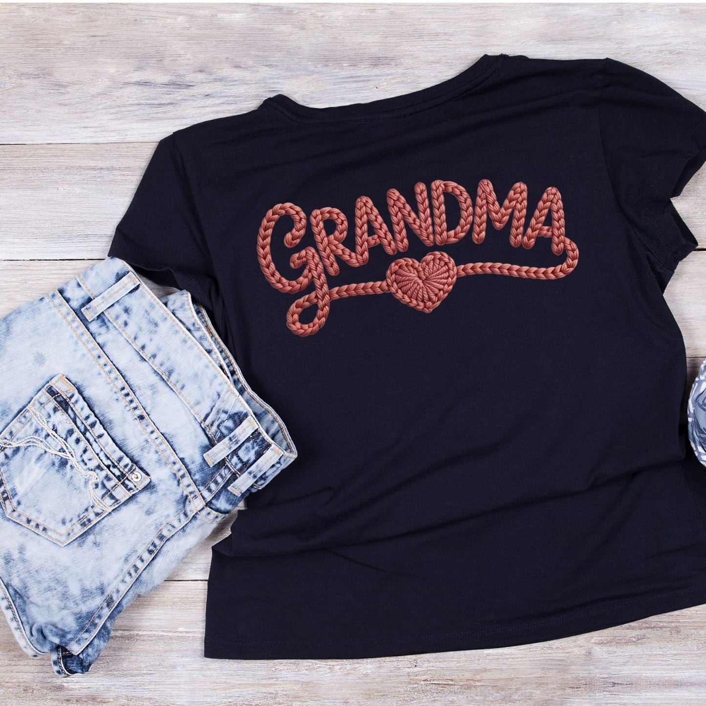 Grandma Knit-look Design T-Shirt | Graphic Tee | Grams Shirt