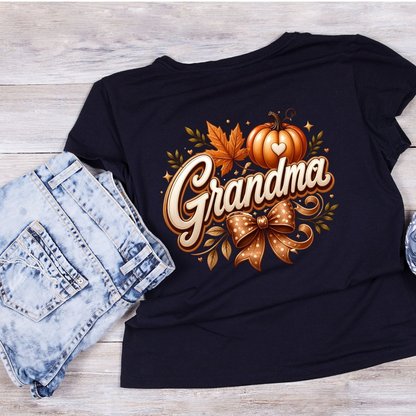 Fall Pumpkin Grandma Design T-Shirt | Graphic Tee | Grams Shirt