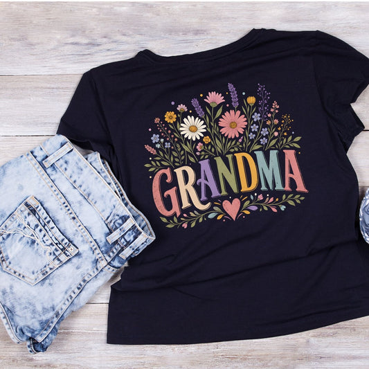 Grandma Wildflowers T-Shirt | Graphic Tee | Grams Shirt
