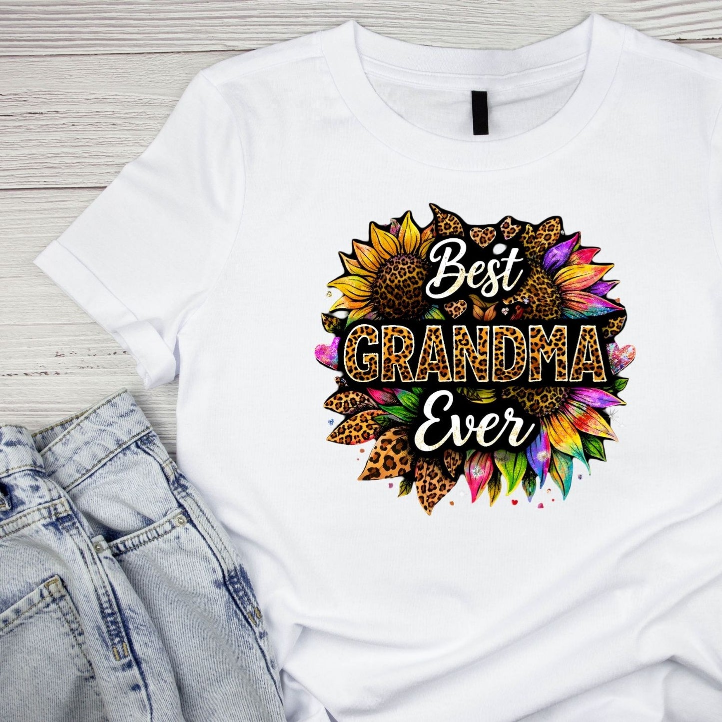 Best Grandma Ever Leopard T-Shirt | Graphic Tee | Grams Shirt
